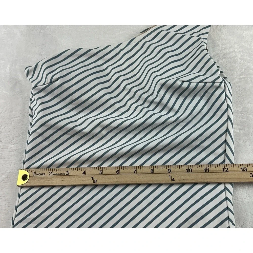 Albion Fit The Icon Wave Sydney One Piece Swimsuit S Blue Stripe One Shoulder